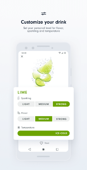 Soda stream app, customising drink 