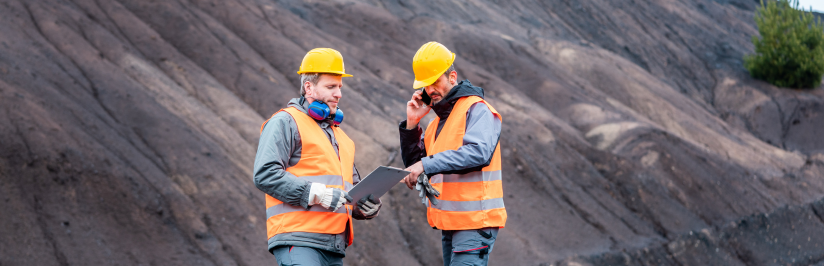 two workmen on mine site