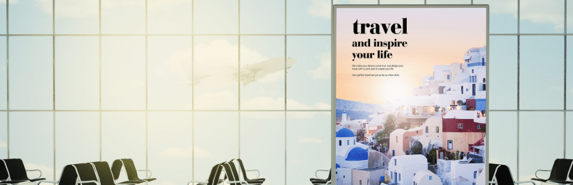Airport lounge adverts