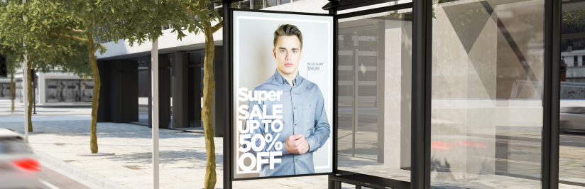 Bus stop DOOH advertising